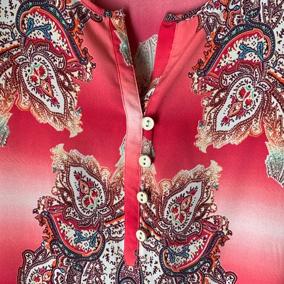 Haggar Pink Paisley Blouse XL - Picture 4 of 11